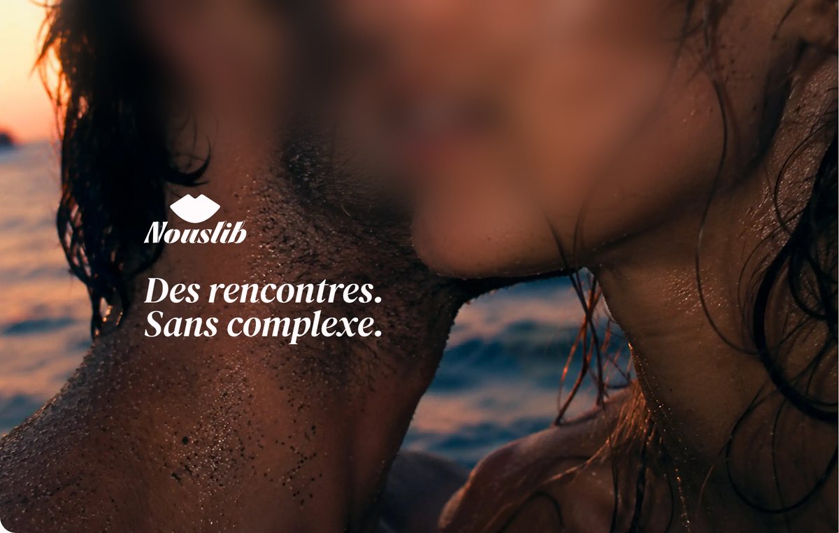 Page d'accueil de Nouslib avec le slogan Des rencontres. Sans complexe.